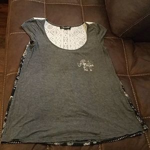 Gray and black sheer in the back